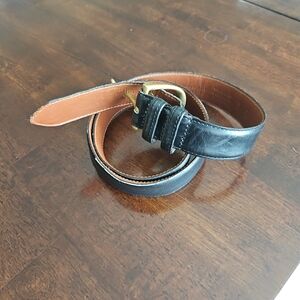Vintage Coach Black Leather Belt 1" Made in USA Size 32